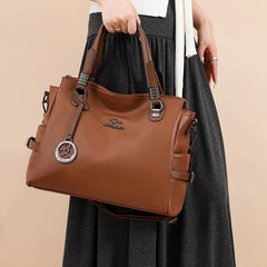 Casual Vintage Large Capatity Tote Shoulder Top-Handle Bags High Quality Pu Leather Bags Mssza