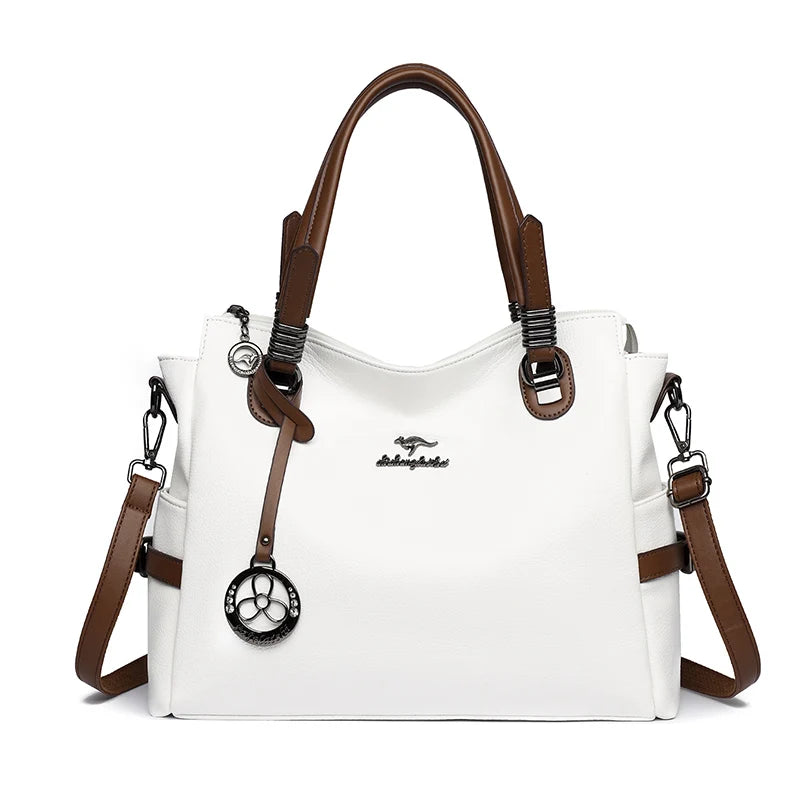 Casual Vintage Large Capatity Tote Shoulder Top-Handle Bags High Quality Pu Leather Bags Mssza