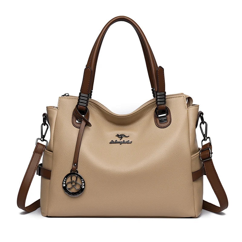 Casual Vintage Large Capatity Tote Shoulder Top-Handle Bags High Quality Pu Leather Bags Mssza