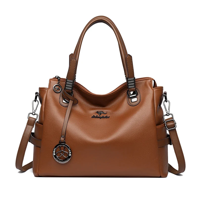 Casual Vintage Large Capatity Tote Shoulder Top-Handle Bags High Quality Pu Leather Bags Mssza