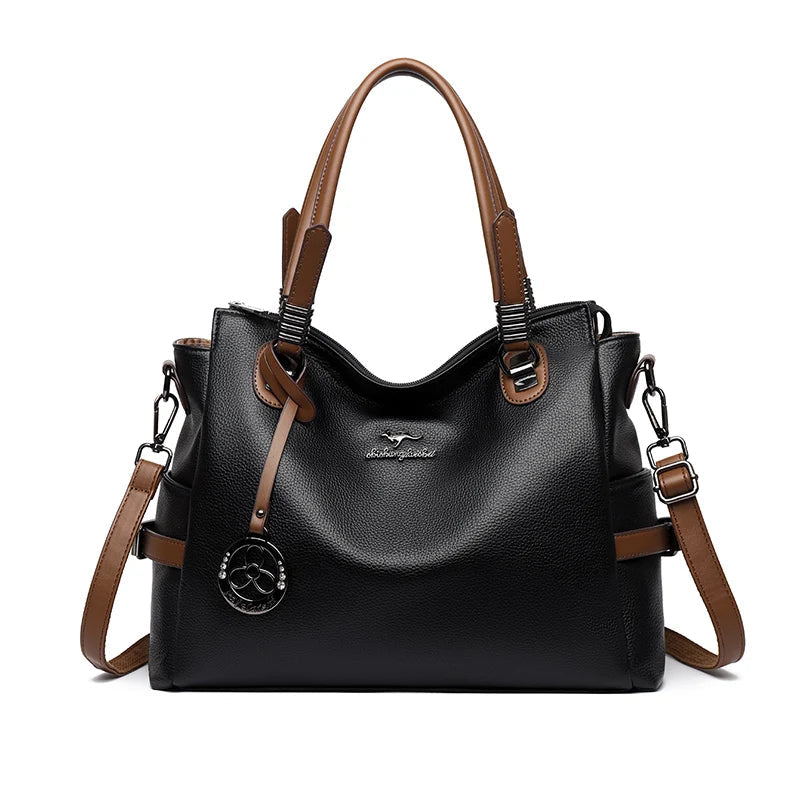 Casual Vintage Large Capatity Tote Shoulder Top-Handle Bags High Quality Pu Leather Bags Mssza