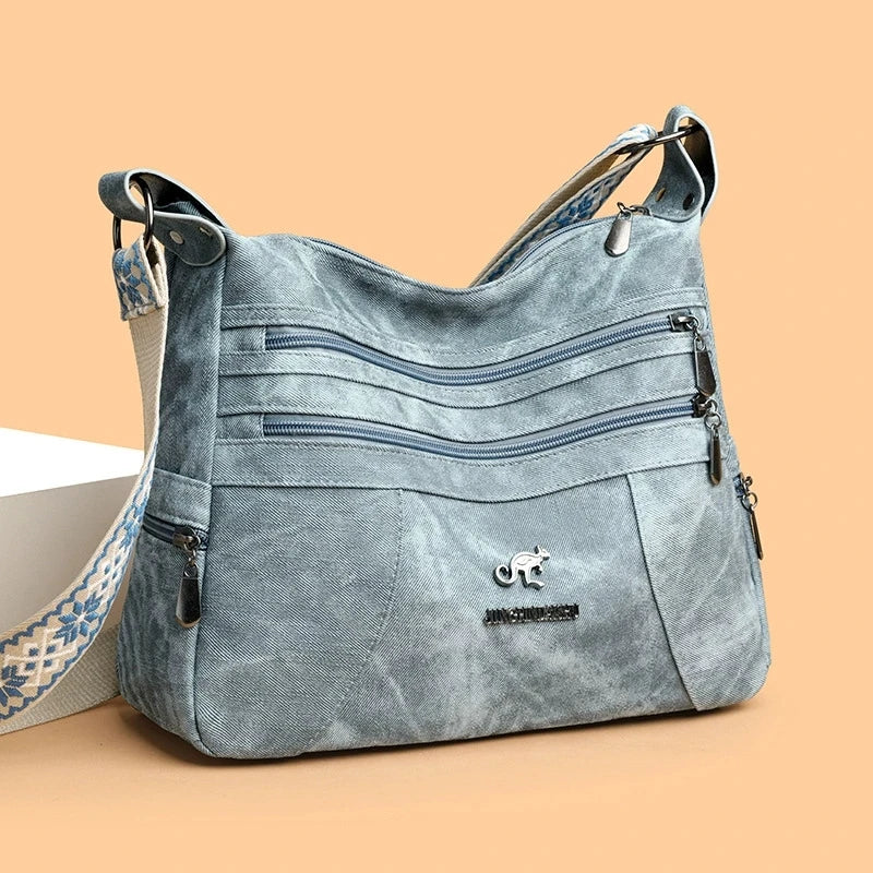 Casual Vintage Style Multi Layer Versatile Faux Leather With Zipper Closure Shoulder Crossbody Bag Mssza