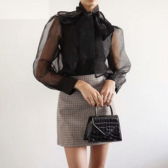 Casual Vintage Sweet High Waist A-line Mini Skirt Mssza