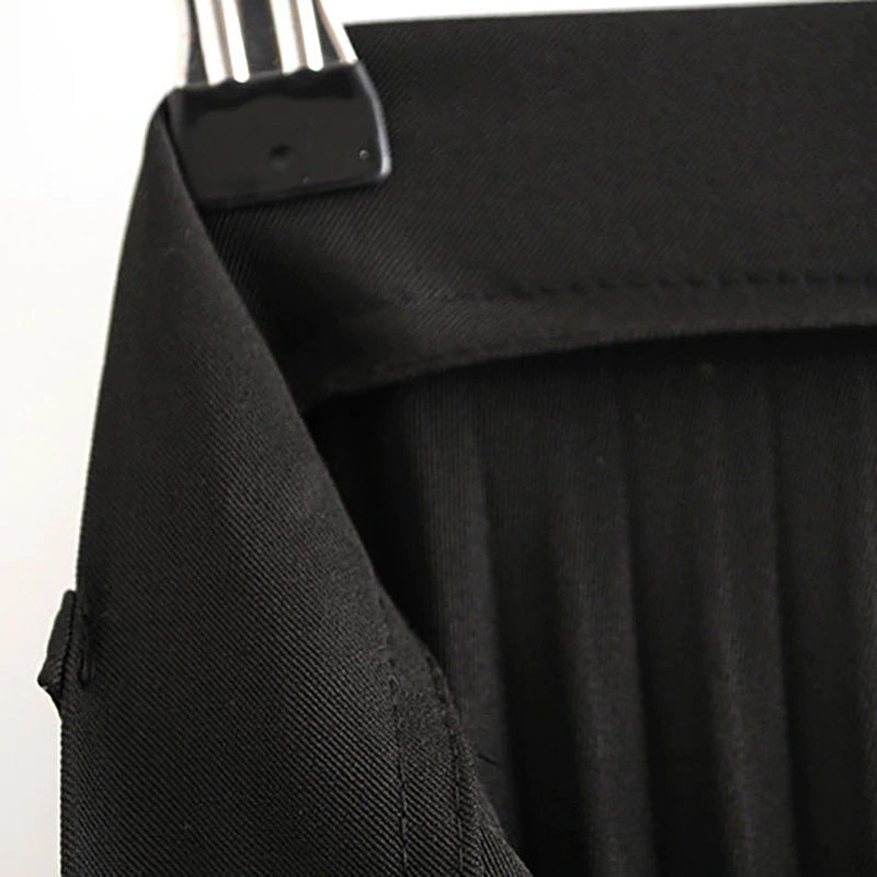 Casual Waist Pleated Midi Skirt With Belt Mssza