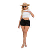 Casual Washed Retro Solid Color High Waist Denim Shorts Mssza