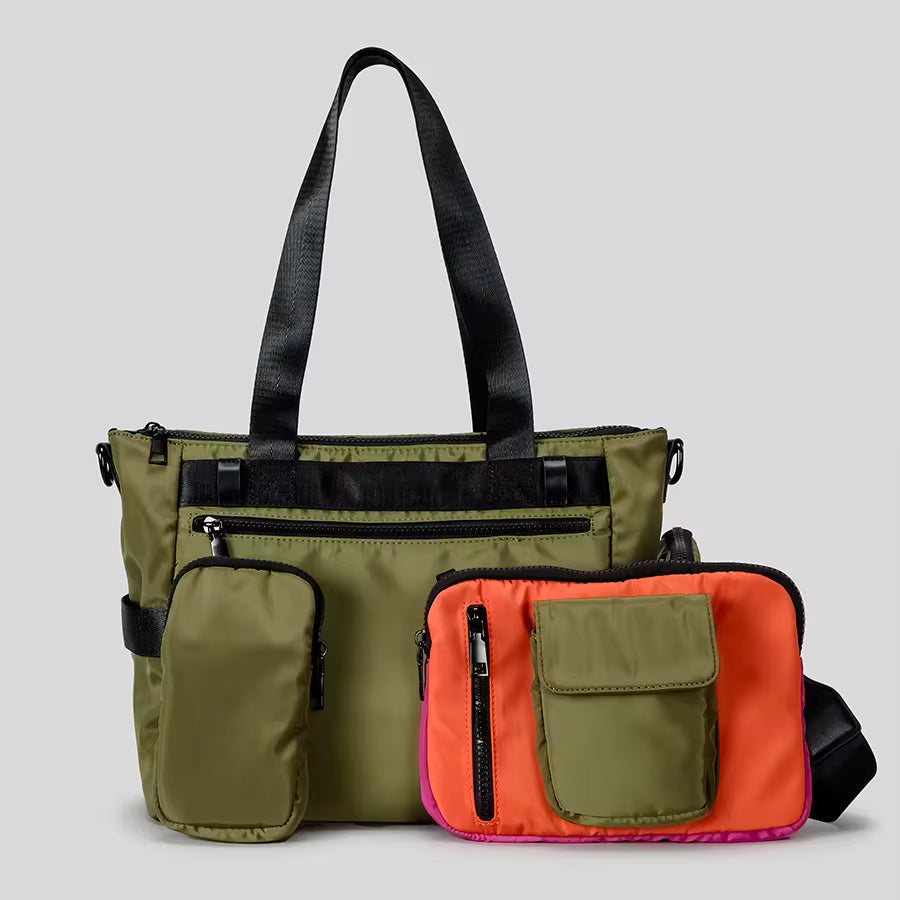 Casual Waterpoof Nylon Big Crossbody with Detachable Purses Mssza