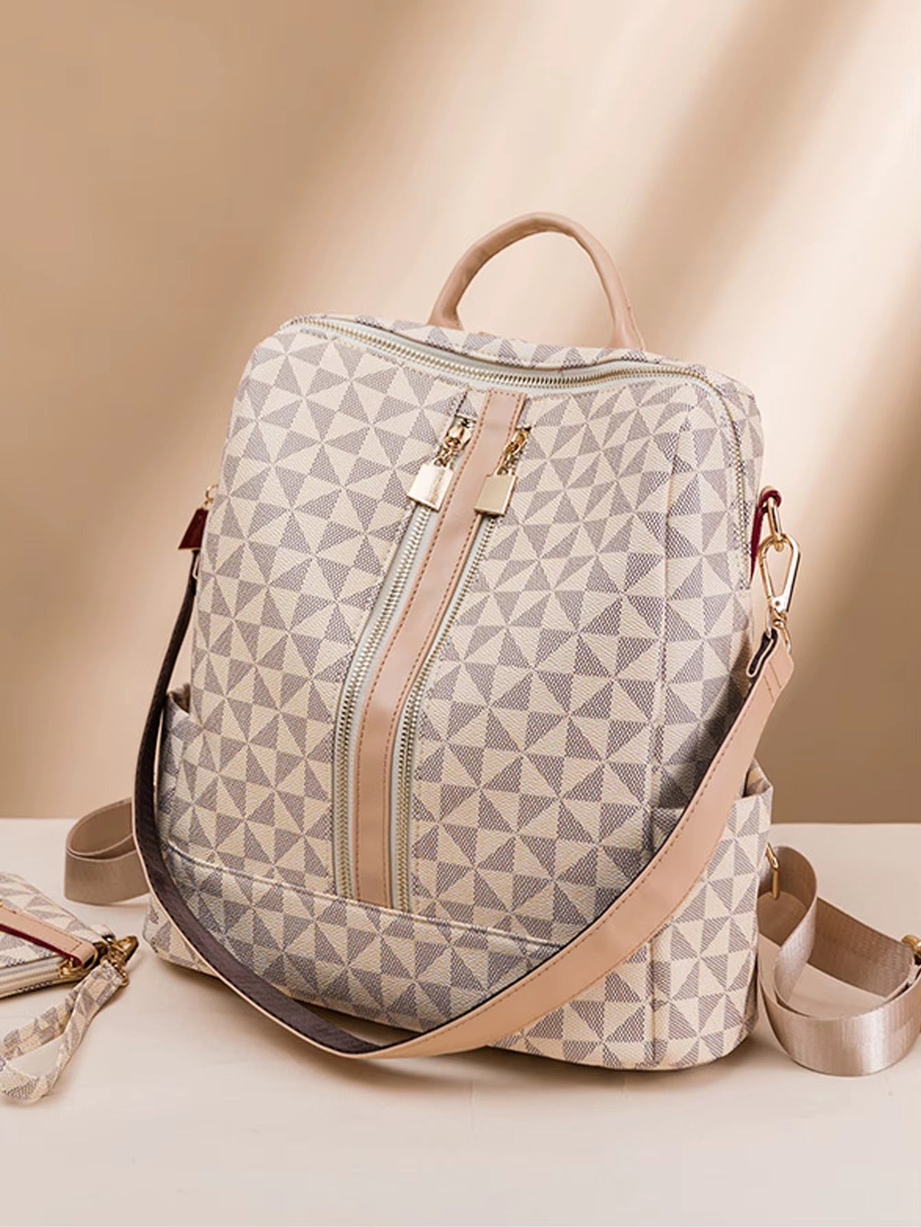 Casual Waterproof Double Shoulder 2 Piece Set Backpack Mssza