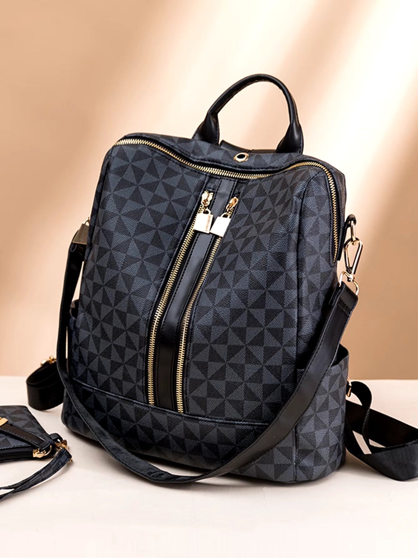 Casual Waterproof Double Shoulder 2 Piece Set Backpack Mssza