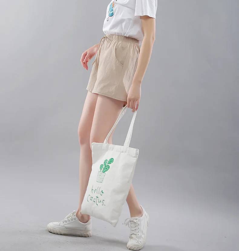 Casual Wide Leg Drawstring Cotton Elastic Waist Biker Shorts Mssza