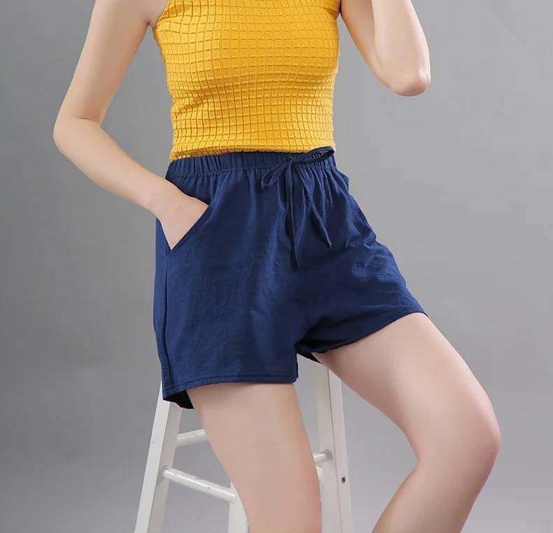 Casual Wide Leg Drawstring Cotton Elastic Waist Biker Shorts Mssza