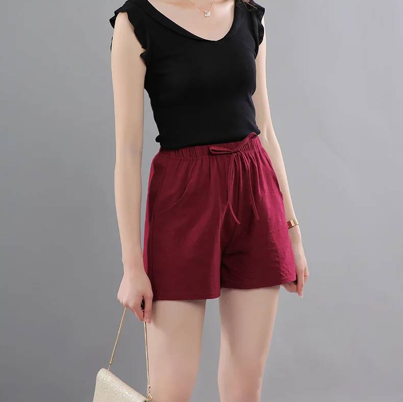 Casual Wide Leg Drawstring Cotton Elastic Waist Biker Shorts Mssza