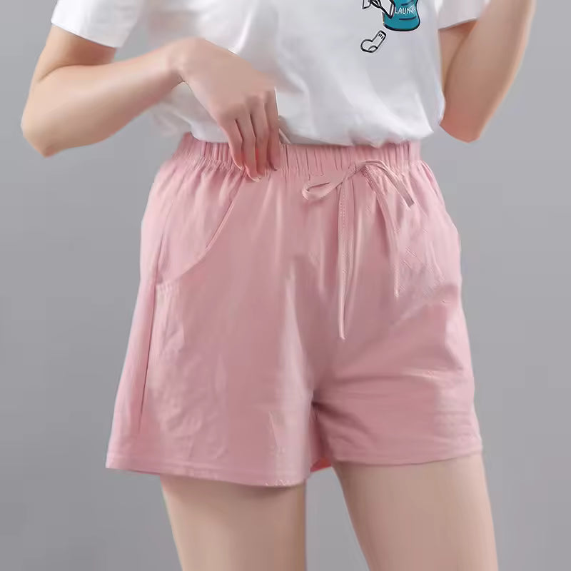 Casual Wide Leg Drawstring Cotton Elastic Waist Biker Shorts Mssza