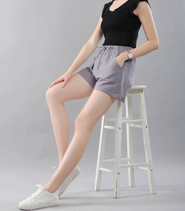 Casual Wide Leg Drawstring Cotton Elastic Waist Biker Shorts Mssza