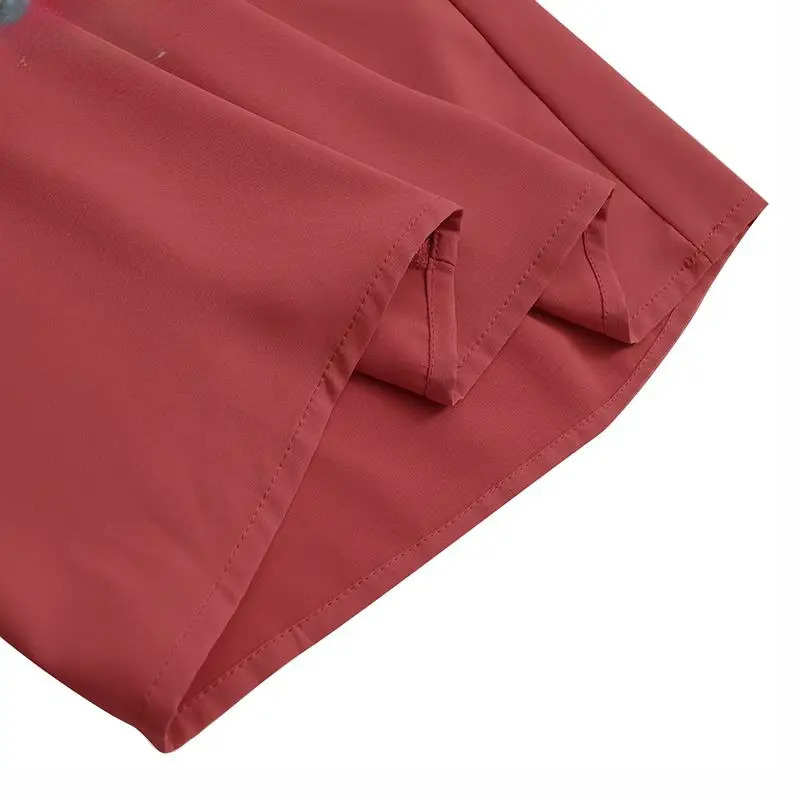 Casual Wide Leg Pants Vintage Elastic Waist Trousers Solid Button Bottoms Mssza