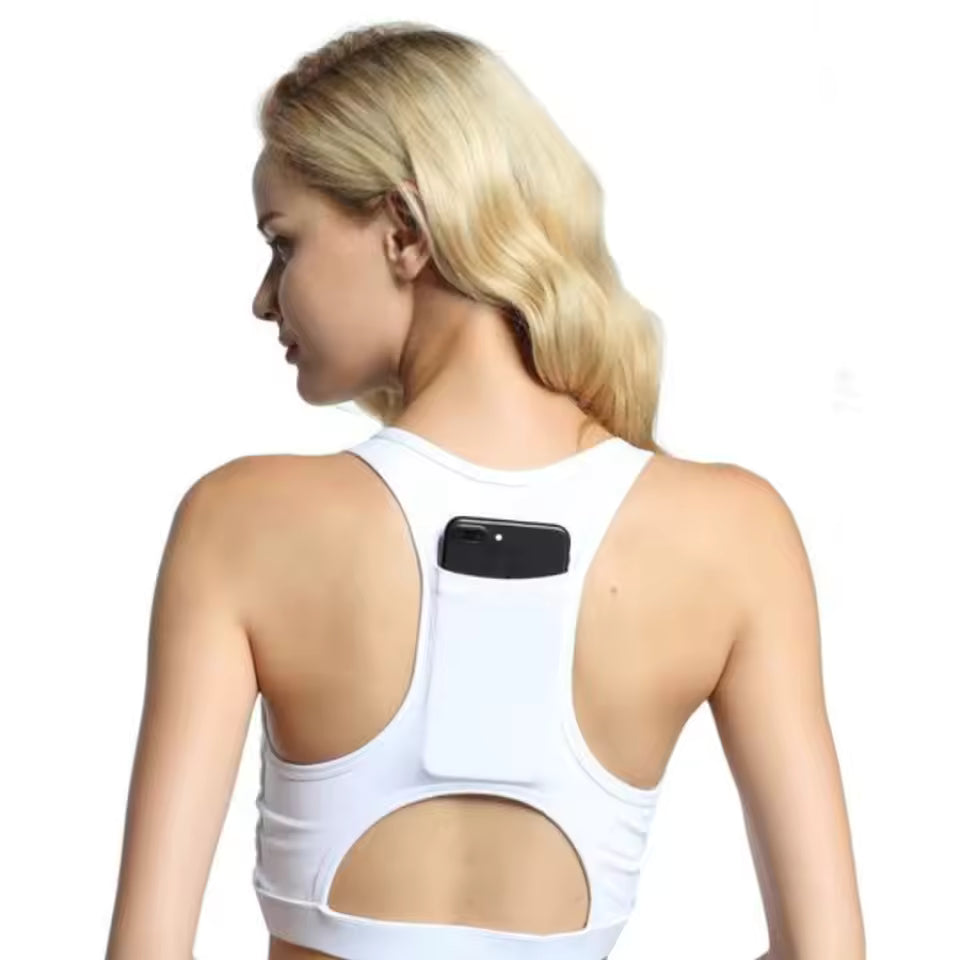 Casual With Phone Pocket Compression Padded Sport Bra Sportswear Mssza