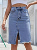 Casual With Pockets High Waist Slim Zipper Fly knee length Skirts Mssza