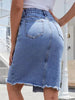 Casual With Pockets High Waist Slim Zipper Fly knee length Skirts Mssza