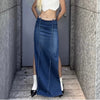 Casual Woven Solid High Waist A-LINE Beading Floor-Length Skirt Mssza