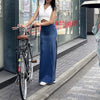 Casual Woven Solid High Waist A-LINE Beading Floor-Length Skirt Mssza