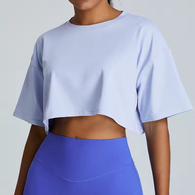 Yoga Short Sleeves Loose and Breathable Quick Drying T-shirts Mssza