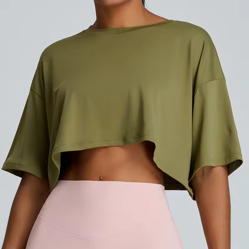 Yoga Short Sleeves Loose and Breathable Quick Drying T-shirts Mssza
