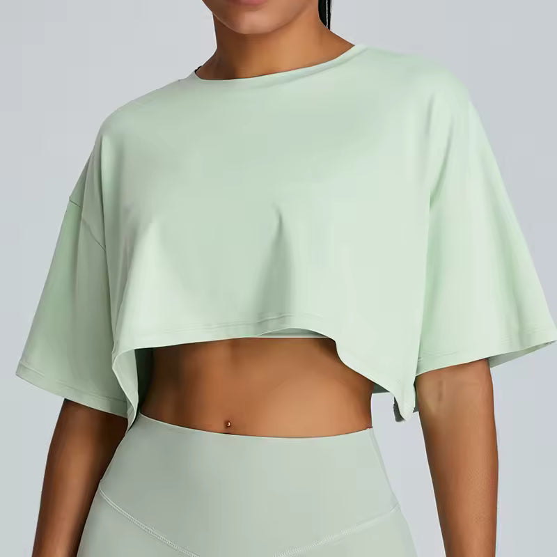 Yoga Short Sleeves Loose and Breathable Quick Drying T-shirts Mssza