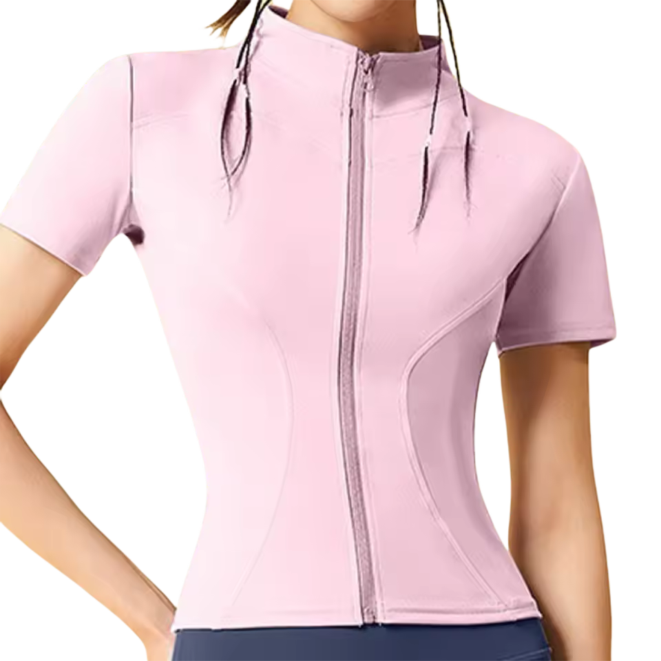 Casual Zip Up Zipper Breathable Yoga Tops Mssza