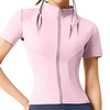 Casual Zip Up Zipper Breathable Yoga Tops Mssza