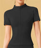 Casual Zip Up Zipper Breathable Yoga Tops Mssza