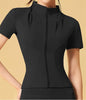 Casual Zip Up Zipper Breathable Yoga Tops Mssza