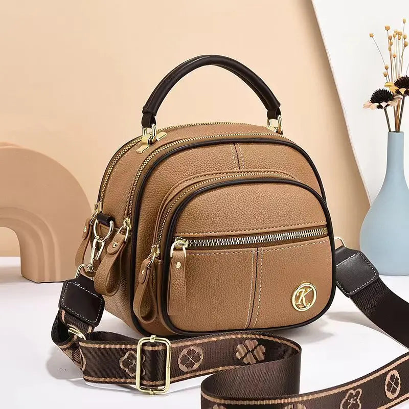 Casual Zipper Closure Faux Leather Solid Color Polyester Lining Mini Chic Crossbody Shoulder Bag Mssza