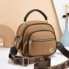 Casual Zipper Closure Faux Leather Solid Color Polyester Lining Mini Chic Crossbody Shoulder Bag Mssza
