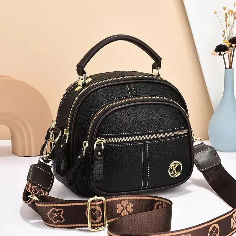 Casual Zipper Closure Faux Leather Solid Color Polyester Lining Mini Chic Crossbody Shoulder Bag Mssza
