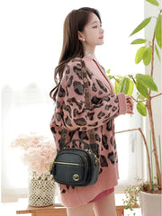 Casual Zipper Closure Faux Leather Solid Color Polyester Lining Mini Chic Crossbody Shoulder Bag Mssza