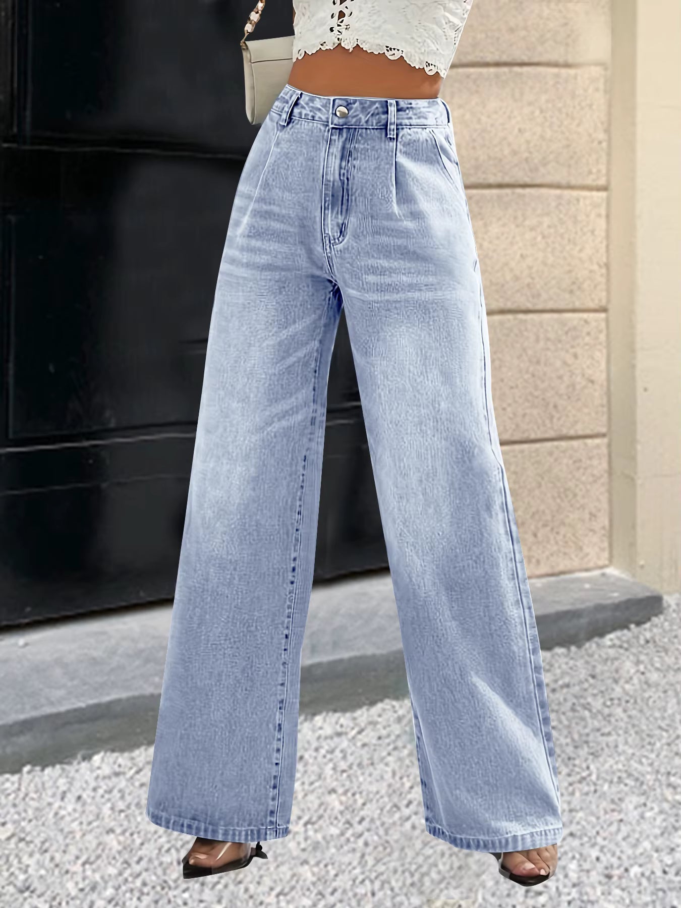 Casual Zipper Fly Cross-Border Slimming Full Length Straight Pants Mssza