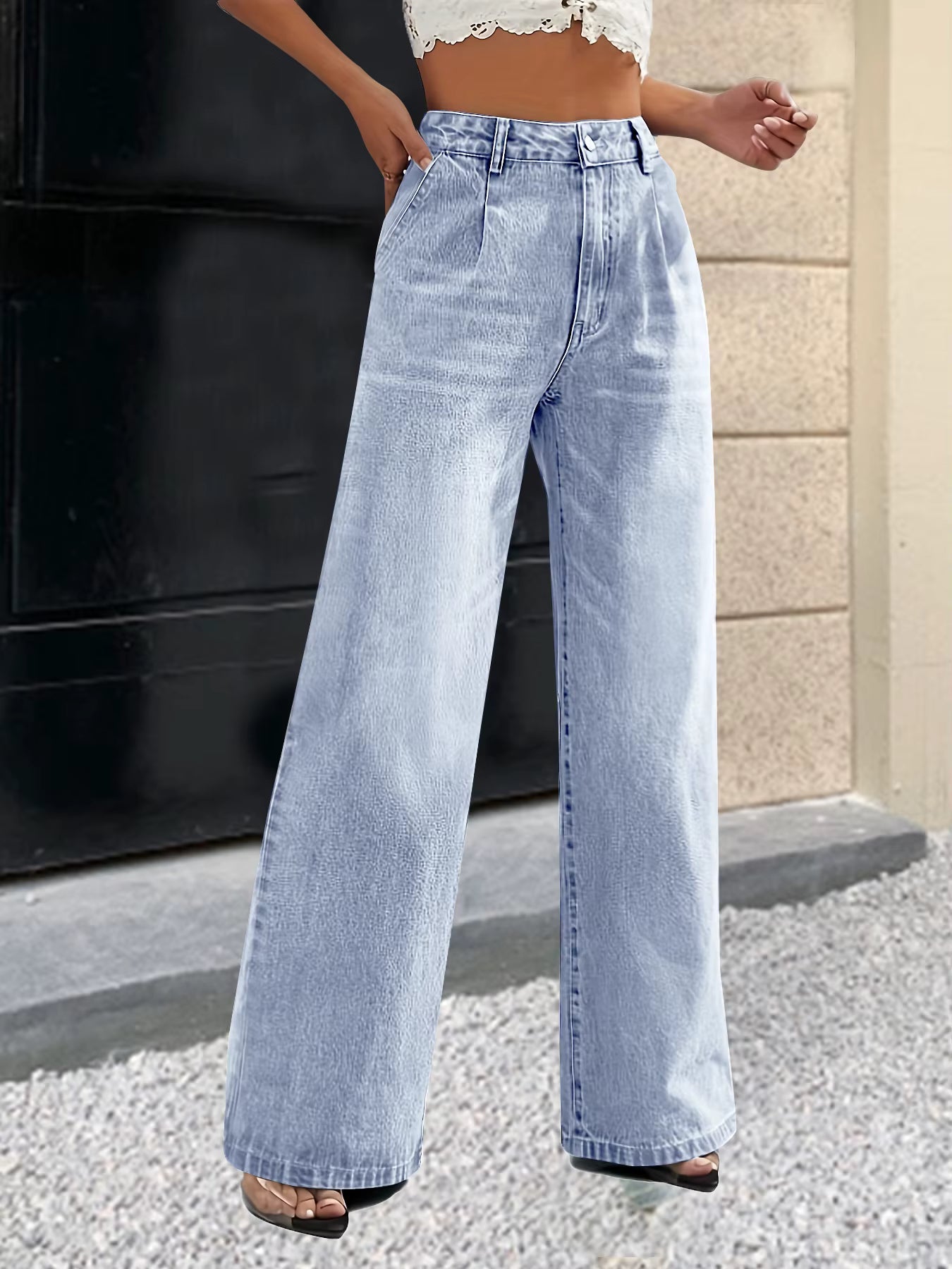 Casual Zipper Fly Cross-Border Slimming Full Length Straight Pants Mssza