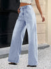 Casual Zipper Fly Cross-Border Slimming Full Length Straight Pants Mssza