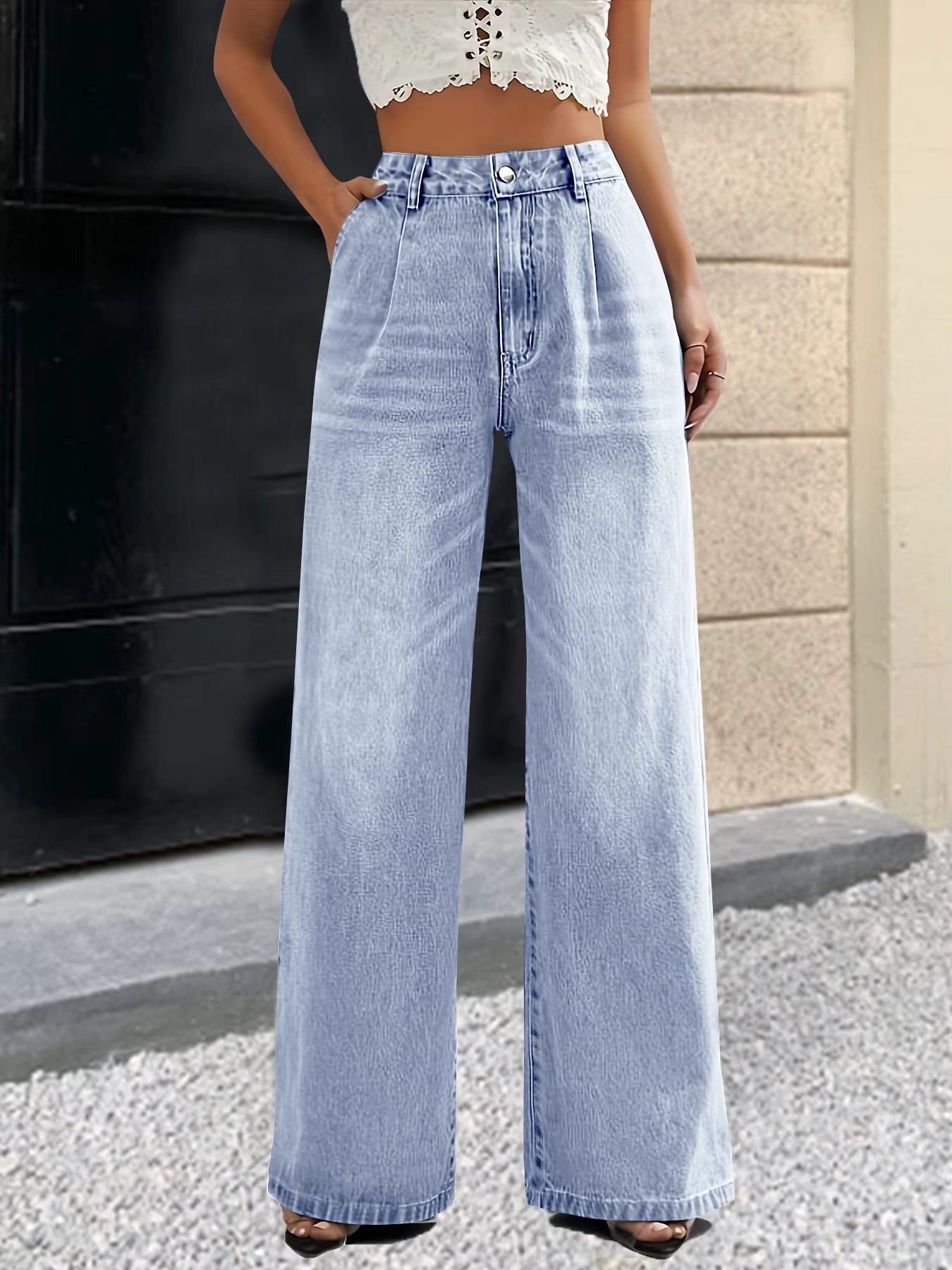 Casual Zipper Fly Cross-Border Slimming Full Length Straight Pants Mssza