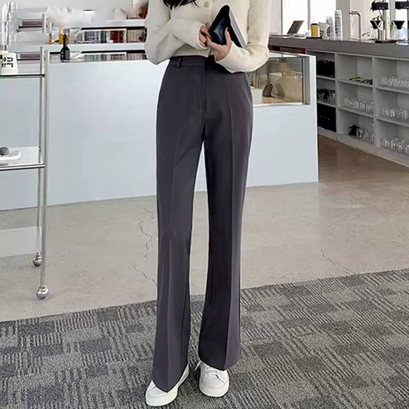 Casual Zipper Fly High Waist Flare With Pockets Wide Leg Pants Mssza