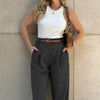 Casual Zipper Fly High Waist With Pockets Cargo Pants Mssza
