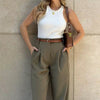 Casual Zipper Fly High Waist With Pockets Cargo Pants Mssza
