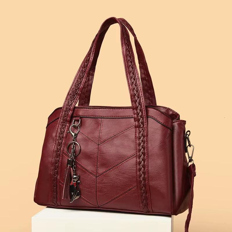 Casual Zipper Leather Designer Versatile Shoulder Bags Mssza