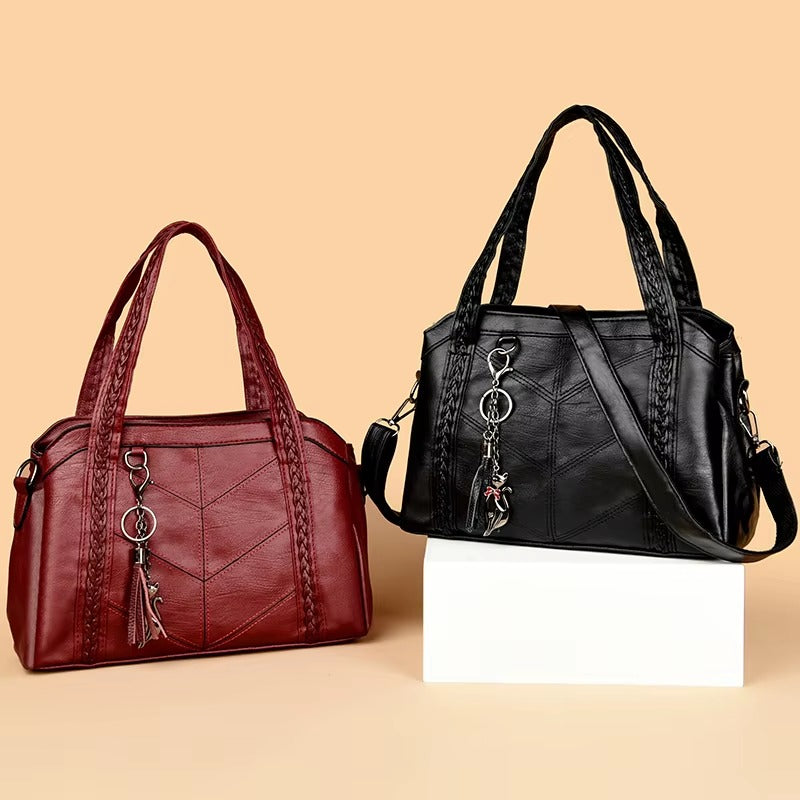 Casual Zipper Leather Designer Versatile Shoulder Bags Mssza