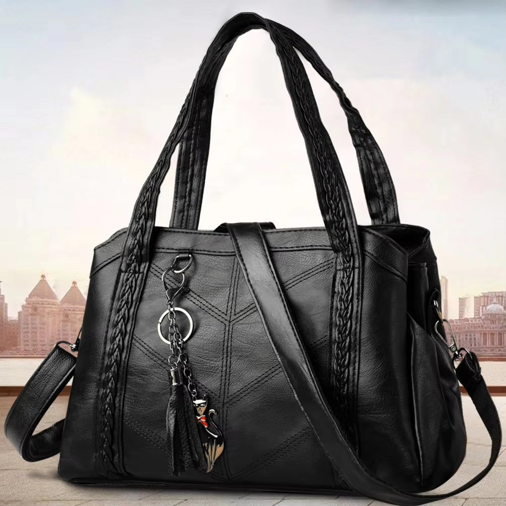 Casual Zipper Leather Designer Versatile Shoulder Bags Mssza