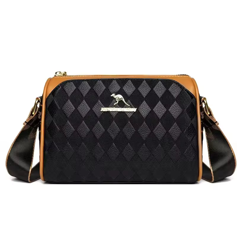 Vintage Zipper Soft Leather Interior Compartment Crossbody Bag Mssza