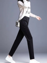 Casual corduroy High Waist Warm Harem Ankle-Length Pants Trousers Mssza