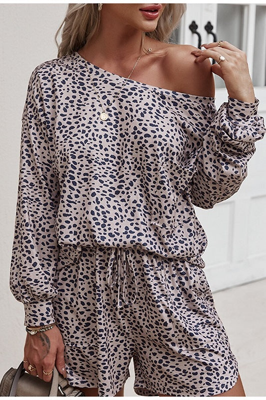 Casual polka dot print two pieces set Mssza