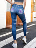 Casuial High-waisted Elastic Imitation Denim Thin Nine-point Printed Leggings Mssza