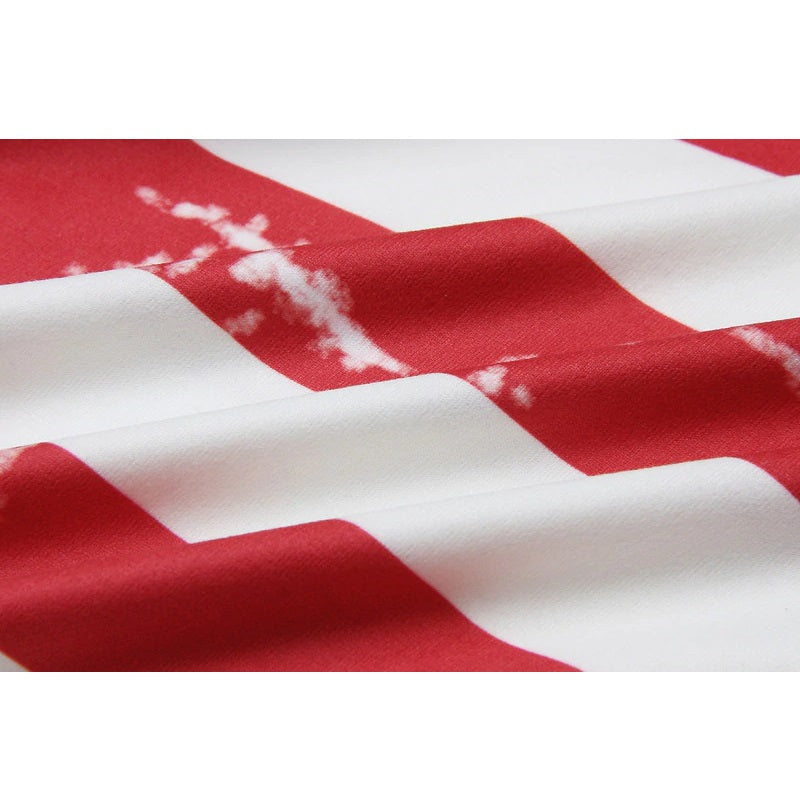 Causal American Flag Print Wide Leg Pants Mssza