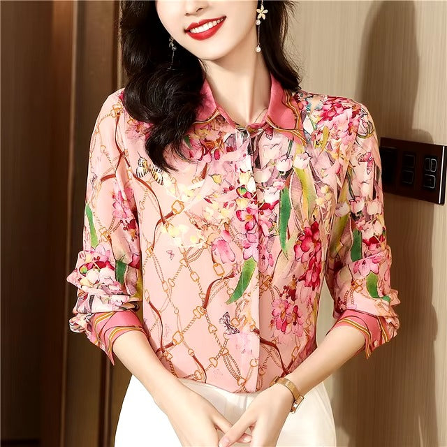 Causal Single Breasted Long Sleeve Regular Fit Shirt Mssza